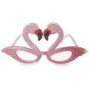Beistle 3 Piece Glittered Flamingo Novelty Glasses For Luau Party Favors, Hawaiian Theme Photo Booth Props(Glittered Flamingo Fanci-frames – (1 Pack))