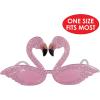 Beistle 3 Piece Glittered Flamingo Novelty Glasses For Luau Party Favors, Hawaiian Theme Photo Booth Props(Glittered Flamingo Fanci-frames – (3 Pack))