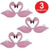 Beistle 3 Piece Glittered Flamingo Novelty Glasses For Luau Party Favors, Hawaiian Theme Photo Booth Props(Glittered Flamingo Fanci-frames – (3 Pack))