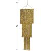 Beistle 3 Piece Three Tier Metallic Gold Plastic Shimmering Hanging Chandeliers For New Year’s Eve Party Decorations, 1920’s Theme Décor, Gatsby Party, 4′