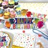 Beistle 3-D Happy Birthday Centerpieces, 8.75″ x 15.5″, Set of 2 – Multicolored Balloon Milestone Party Table Decorations(Baby Shower Money Tree)
