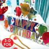 Beistle 3-D Happy Birthday Centerpieces, 8.75″ x 15.5″, Set of 2 – Multicolored Balloon Milestone Party Table Decorations(Baby Shower Money Tree)