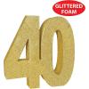 Beistle 3-D Number 40 Centerpiece, 8″ x 8″ x 1″- Gold Glittered Foam 40th Birthday Party Decoration, Milestone & Anniversary
