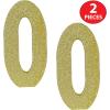 Beistle 3-D Number 60 Centerpiece, 8″ x 8″ x 1″- Gold Glittered Foam 60th Birthday Party Decoration, Milestone & Anniversary(Number 0)