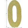 Beistle 3-D Number 60 Centerpiece, 8″ x 8″ x 1″- Gold Glittered Foam 60th Birthday Party Decoration, Milestone & Anniversary(Number 0)