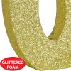 Beistle 3-D Number 60 Centerpiece, 8″ x 8″ x 1″- Gold Glittered Foam 60th Birthday Party Decoration, Milestone & Anniversary(Number 0)