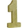 Beistle 3-D Number 60 Centerpiece, 8″ x 8″ x 1″- Gold Glittered Foam 60th Birthday Party Decoration, Milestone & Anniversary(Number 1)