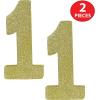 Beistle 3-D Number 60 Centerpiece, 8″ x 8″ x 1″- Gold Glittered Foam 60th Birthday Party Decoration, Milestone & Anniversary(Number 1)