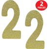 Beistle 3-D Number 60 Centerpiece, 8″ x 8″ x 1″- Gold Glittered Foam 60th Birthday Party Decoration, Milestone & Anniversary(Number 2)