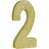 Beistle 3-D Number 60 Centerpiece, 8″ x 8″ x 1″- Gold Glittered Foam 60th Birthday Party Decoration, Milestone & Anniversary(Number 2)