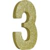Beistle 3-D Number 60 Centerpiece, 8″ x 8″ x 1″- Gold Glittered Foam 60th Birthday Party Decoration, Milestone & Anniversary(Number 3)