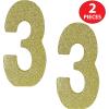 Beistle 3-D Number 60 Centerpiece, 8″ x 8″ x 1″- Gold Glittered Foam 60th Birthday Party Decoration, Milestone & Anniversary(Number 3)