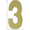Beistle 3-D Number 60 Centerpiece, 8″ x 8″ x 1″- Gold Glittered Foam 60th Birthday Party Decoration, Milestone & Anniversary(Number 3)