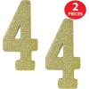 Beistle 3-D Number 60 Centerpiece, 8″ x 8″ x 1″- Gold Glittered Foam 60th Birthday Party Decoration, Milestone & Anniversary(Number 4)