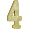 Beistle 3-D Number 60 Centerpiece, 8″ x 8″ x 1″- Gold Glittered Foam 60th Birthday Party Decoration, Milestone & Anniversary(Number 4)