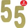 Beistle 3-D Number 60 Centerpiece, 8″ x 8″ x 1″- Gold Glittered Foam 60th Birthday Party Decoration, Milestone & Anniversary(Number 5)
