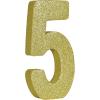 Beistle 3-D Number 60 Centerpiece, 8″ x 8″ x 1″- Gold Glittered Foam 60th Birthday Party Decoration, Milestone & Anniversary(Number 5)