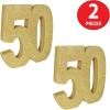 Beistle 3-D Number 60 Centerpiece, 8″ x 8″ x 1″- Gold Glittered Foam 60th Birthday Party Decoration, Milestone & Anniversary(Number 50)