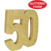Beistle 3-D Number 60 Centerpiece, 8″ x 8″ x 1″- Gold Glittered Foam 60th Birthday Party Decoration, Milestone & Anniversary(Number 50)