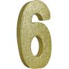 Beistle 3-D Number 60 Centerpiece, 8″ x 8″ x 1″- Gold Glittered Foam 60th Birthday Party Decoration, Milestone & Anniversary(Number 6)