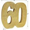 Beistle 3-D Number 60 Centerpiece, 8″ x 8″ x 1″- Gold Glittered Foam 60th Birthday Party Decoration, Milestone & Anniversary(Number 60)