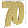 Beistle 3-D Number 60 Centerpiece, 8″ x 8″ x 1″- Gold Glittered Foam 60th Birthday Party Decoration, Milestone & Anniversary(Number 70)