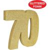 Beistle 3-D Number 60 Centerpiece, 8″ x 8″ x 1″- Gold Glittered Foam 60th Birthday Party Decoration, Milestone & Anniversary(Number 70)