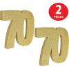 Beistle 3-D Number 60 Centerpiece, 8″ x 8″ x 1″- Gold Glittered Foam 60th Birthday Party Decoration, Milestone & Anniversary(Number 70)