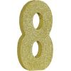 Beistle 3-D Number 60 Centerpiece, 8″ x 8″ x 1″- Gold Glittered Foam 60th Birthday Party Decoration, Milestone & Anniversary(Number 8)