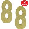 Beistle 3-D Number 60 Centerpiece, 8″ x 8″ x 1″- Gold Glittered Foam 60th Birthday Party Decoration, Milestone & Anniversary(Number 8)