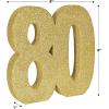 Beistle 3-D Number 60 Centerpiece, 8″ x 8″ x 1″- Gold Glittered Foam 60th Birthday Party Decoration, Milestone & Anniversary(Number 80)
