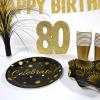 Beistle 3-D Number 60 Centerpiece, 8″ x 8″ x 1″- Gold Glittered Foam 60th Birthday Party Decoration, Milestone & Anniversary(Number 80)