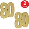 Beistle 3-D Number 60 Centerpiece, 8″ x 8″ x 1″- Gold Glittered Foam 60th Birthday Party Decoration, Milestone & Anniversary(Number 80)