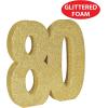 Beistle 3-D Number 60 Centerpiece, 8″ x 8″ x 1″- Gold Glittered Foam 60th Birthday Party Decoration, Milestone & Anniversary(Number 80)