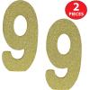 Beistle 3-D Number 60 Centerpiece, 8″ x 8″ x 1″- Gold Glittered Foam 60th Birthday Party Decoration, Milestone & Anniversary(Number 9)