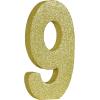 Beistle 3-D Number 60 Centerpiece, 8″ x 8″ x 1″- Gold Glittered Foam 60th Birthday Party Decoration, Milestone & Anniversary(Number 9)