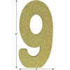 Beistle 3-D Number 60 Centerpiece, 8″ x 8″ x 1″- Gold Glittered Foam 60th Birthday Party Decoration, Milestone & Anniversary(Number 9)