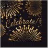 Beistle 48 Piece Celebrate Luncheon Napkins, 6.5″ x 6.5″, Black/Gold