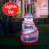 Beistle 5 FT 10 in Light-Up Jumbo Inflatable Cake Happy Birthday Party Decoration with LED Lights Blow Up Yard Décor, Indoor/Outdoor Use(Jumbo Happy Birthday Cake Inflatable)