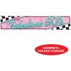 Beistle 5′ Wide 1950’s Theme Plastic The Fabulous 50’s Banner With Grommets For Hanging, Sock Hop Party Decorations, Indoor/Outdoor Use