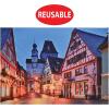 Beistle 5′ x 7′ Vibrant Fabric Oktoberfest Backdrop, German Theme Bavarian Town Street Photo Background Prop, Celebrating with You Since 1900