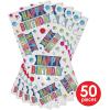 Beistle 50 Piece Happy Birthday Cellophane Treat Bags For Party Favors, Cookies, Candies, Includes Twist Ties