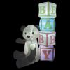 Beistle 6 FT Light-Up Jumbo Inflatable Bear & Blocks Baby Shower Decoration for Yard with LED Lights Blow Up Lawn Decor, Indoor/Outdoor Use