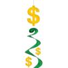 Beistle 6 Piece Dollar Sign Party Decorations, Hanging Spirals Whirls For Casino Theme Décor, Celebrating With You Since 1900