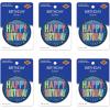 Beistle 6 Piece Happy Birthday Pinback Button Badge Pins For Party Favors Supplies, 2″(Multicolored)
