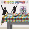 Beistle 70s Disco Party Plastic Tablecloth, Groovy Multicolor Dance Floor Print Tablecover for Retro Theme Parties, Vintage Boogie Nights, Birthdays, and Funky Table Settings, 54″ x 108″(70’s – 2 Pack)
