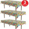 Beistle 70s Disco Party Plastic Tablecloth, Groovy Multicolor Dance Floor Print Tablecover for Retro Theme Parties, Vintage Boogie Nights, Birthdays, and Funky Table Settings, 54″ x 108″(70’s – 3 Pack)