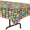 Beistle 70s Disco Party Plastic Tablecloth, Groovy Multicolor Dance Floor Print Tablecover for Retro Theme Parties, Vintage Boogie Nights, Birthdays, and Funky Table Settings, 54″ x 108″(70’s – 1 Pack)
