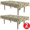 Beistle 70s Disco Party Plastic Tablecloth, Groovy Multicolor Dance Floor Print Tablecover for Retro Theme Parties, Vintage Boogie Nights, Birthdays, and Funky Table Settings, 54″ x 108″(70’s – 2 Pack)