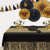 Beistle Black and Gold Plastic Tablecover(Black & Gold Tablecover – 1 Pack)